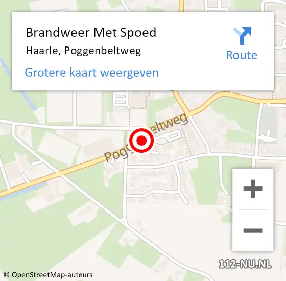 Locatie op kaart van de 112 melding: Brandweer Met Spoed Naar Haarle, Poggenbeltweg op 28 juni 2024 14:29