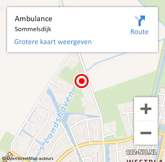 Locatie op kaart van de 112 melding: Ambulance Sommelsdijk op 28 juni 2024 14:43