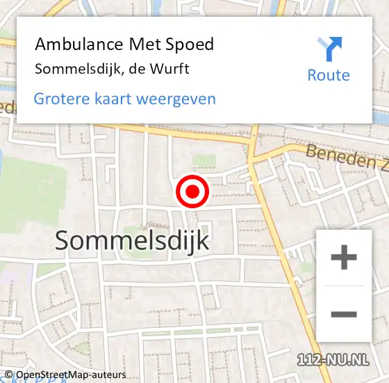 Locatie op kaart van de 112 melding: Ambulance Met Spoed Naar Sommelsdijk, de Wurft op 28 juni 2024 14:59