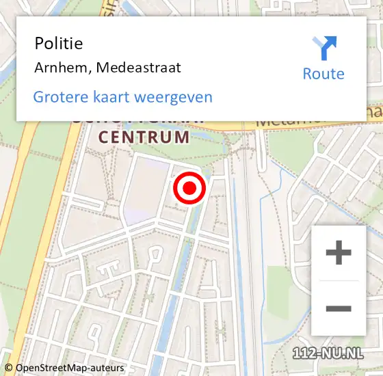 Locatie op kaart van de 112 melding: Politie Arnhem, Medeastraat op 28 juni 2024 15:05