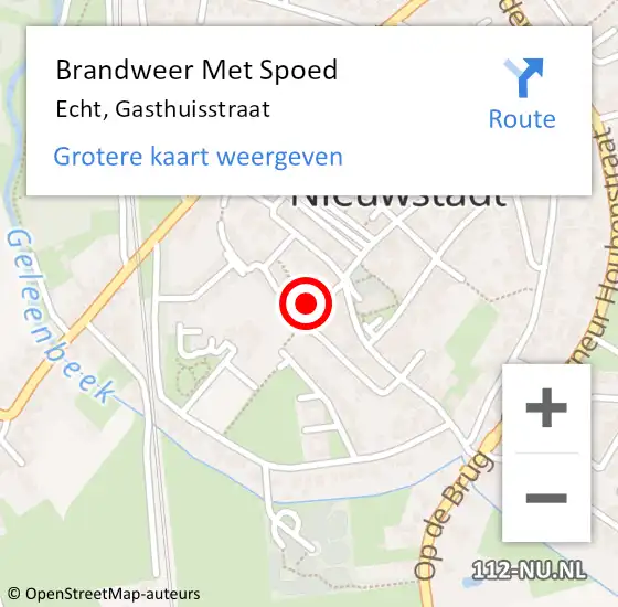 Locatie op kaart van de 112 melding: Brandweer Met Spoed Naar Echt, Gasthuisstraat op 28 juni 2024 15:10