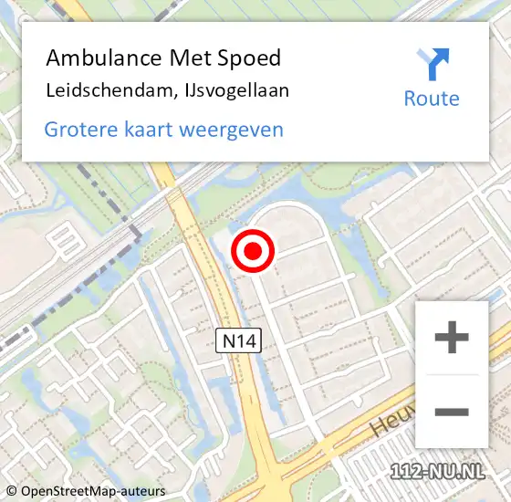 Locatie op kaart van de 112 melding: Ambulance Met Spoed Naar Leidschendam, IJsvogellaan op 28 juni 2024 15:14