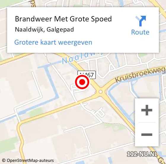Locatie op kaart van de 112 melding: Brandweer Met Grote Spoed Naar Naaldwijk, Galgepad op 28 juni 2024 15:17