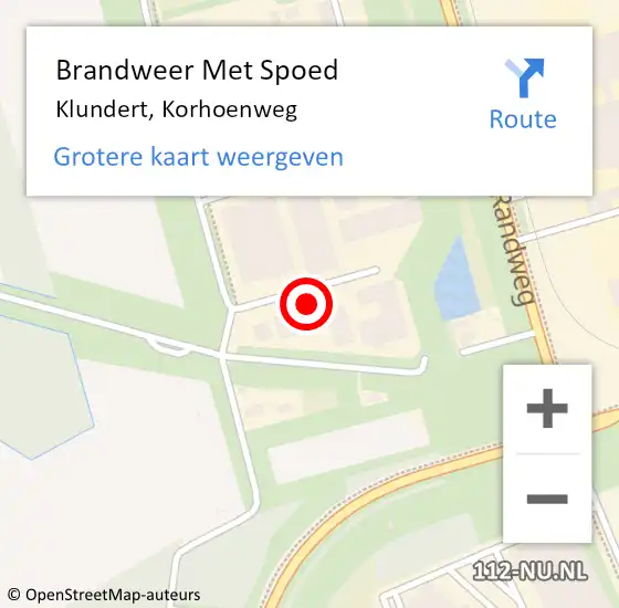 Locatie op kaart van de 112 melding: Brandweer Met Spoed Naar Klundert, Korhoenweg op 28 juni 2024 15:18