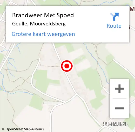 Locatie op kaart van de 112 melding: Brandweer Met Spoed Naar Geulle, Moorveldsberg op 28 juni 2024 15:28