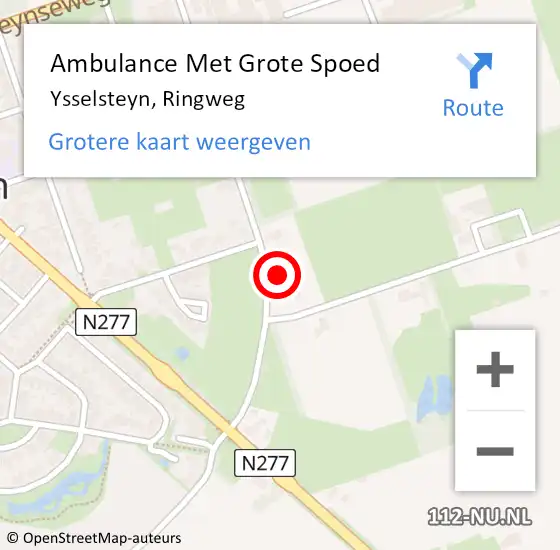 Locatie op kaart van de 112 melding: Ambulance Met Grote Spoed Naar Ysselsteyn, Ringweg op 28 juni 2024 16:06