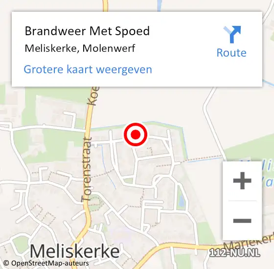 Locatie op kaart van de 112 melding: Brandweer Met Spoed Naar Meliskerke, Molenwerf op 28 juni 2024 16:15