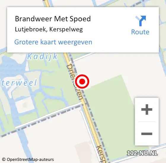 Locatie op kaart van de 112 melding: Brandweer Met Spoed Naar Lutjebroek, Kerspelweg op 28 juni 2024 16:15