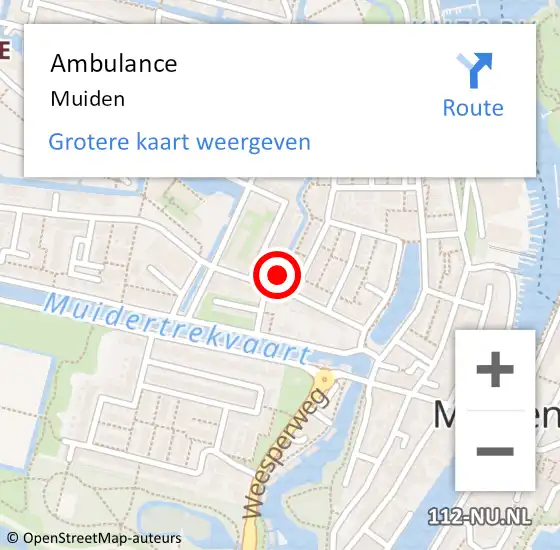 Locatie op kaart van de 112 melding: Ambulance Muiden op 28 juni 2024 16:16