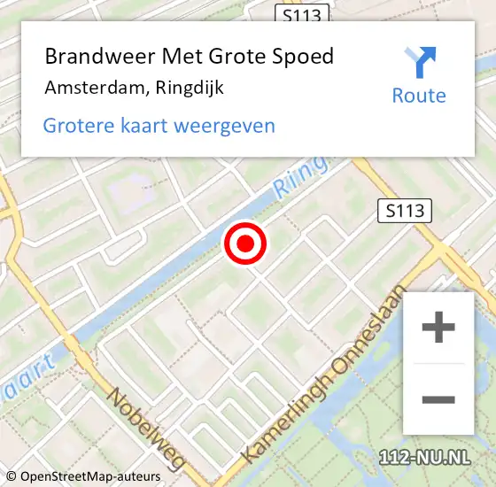 Locatie op kaart van de 112 melding: Brandweer Met Grote Spoed Naar Amsterdam, Ringdijk op 28 juni 2024 16:51