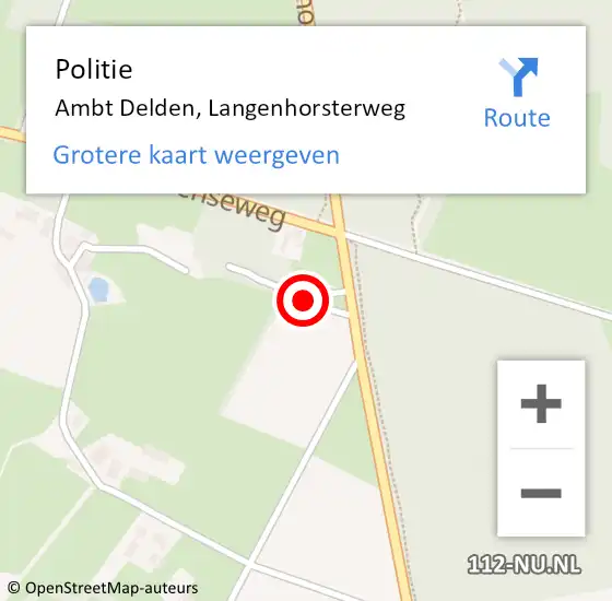 Locatie op kaart van de 112 melding: Politie Ambt Delden, Langenhorsterweg op 28 juni 2024 16:53