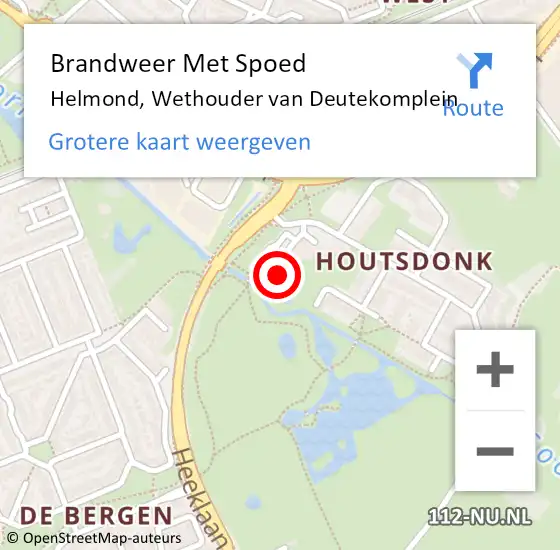 Locatie op kaart van de 112 melding: Brandweer Met Spoed Naar Helmond, Wethouder van Deutekomplein op 28 juni 2024 16:55