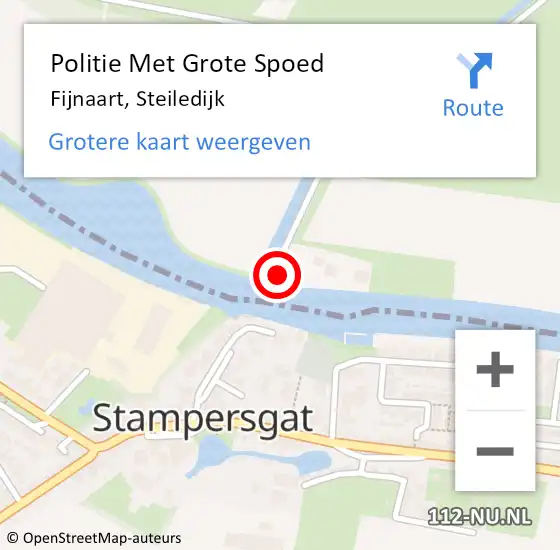 Locatie op kaart van de 112 melding: Politie Met Grote Spoed Naar Fijnaart, Steiledijk op 28 juni 2024 17:02