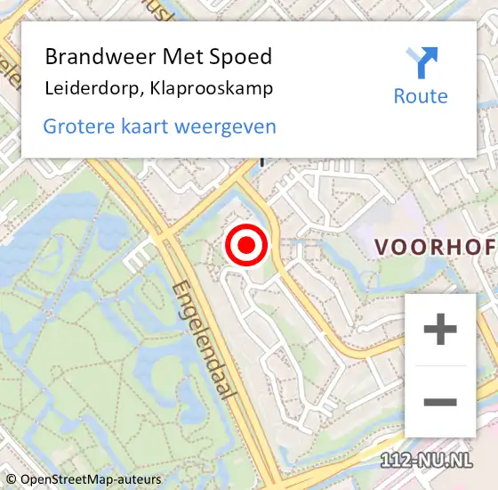 Locatie op kaart van de 112 melding: Brandweer Met Spoed Naar Leiderdorp, Klaprooskamp op 28 juni 2024 17:04