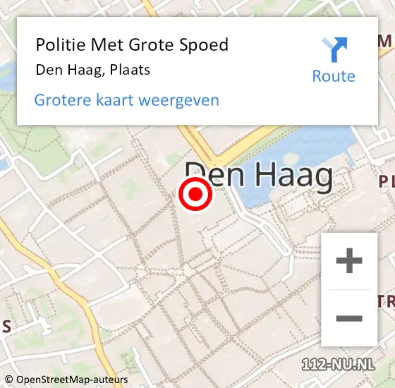 Locatie op kaart van de 112 melding: Politie Met Grote Spoed Naar Den Haag, Plaats op 28 juni 2024 17:11