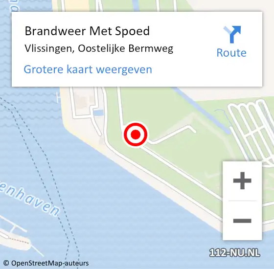 Locatie op kaart van de 112 melding: Brandweer Met Spoed Naar Vlissingen, Oostelijke Bermweg op 28 juni 2024 17:23