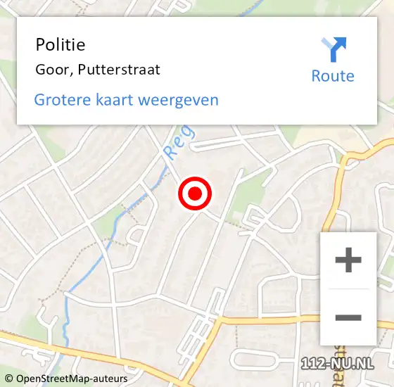 Locatie op kaart van de 112 melding: Politie Goor, Putterstraat op 28 juni 2024 17:26