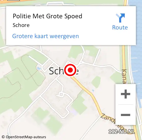 Locatie op kaart van de 112 melding: Politie Met Grote Spoed Naar Schore op 28 juni 2024 17:35