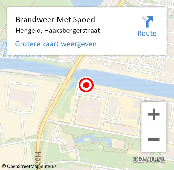 Locatie op kaart van de 112 melding: Brandweer Met Spoed Naar Hengelo, Haaksbergerstraat op 28 juni 2024 17:37