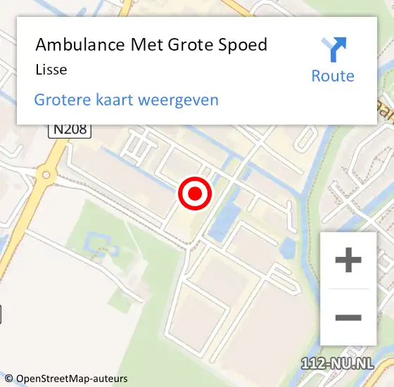 Locatie op kaart van de 112 melding: Ambulance Met Grote Spoed Naar Lisse op 28 juni 2024 17:39