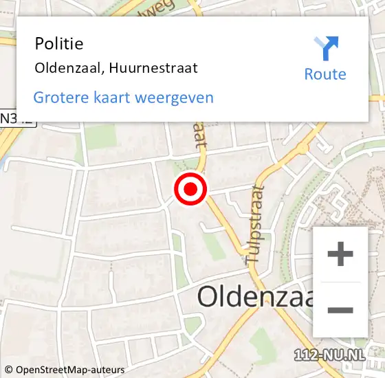 Locatie op kaart van de 112 melding: Politie Oldenzaal, Huurnestraat op 28 juni 2024 17:45