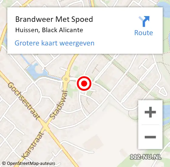 Locatie op kaart van de 112 melding: Brandweer Met Spoed Naar Huissen, Black Alicante op 28 juni 2024 18:01