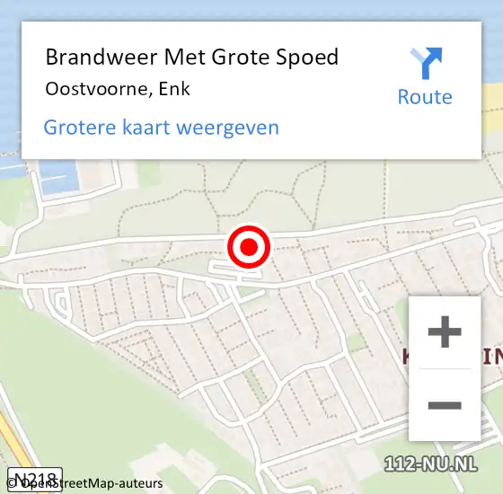 Locatie op kaart van de 112 melding: Brandweer Met Grote Spoed Naar Oostvoorne, Enk op 28 juni 2024 18:16