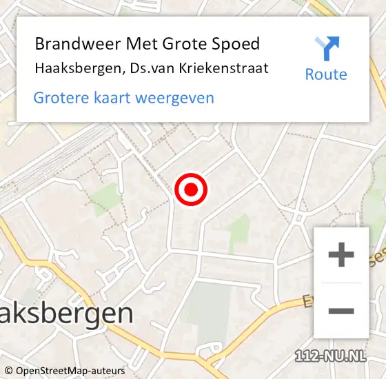 Locatie op kaart van de 112 melding: Brandweer Met Grote Spoed Naar Haaksbergen, Ds.van Kriekenstraat op 28 juni 2024 18:21