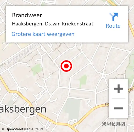 Locatie op kaart van de 112 melding: Brandweer Haaksbergen, Ds.van Kriekenstraat op 28 juni 2024 18:46