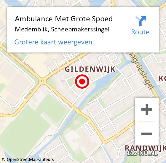 Locatie op kaart van de 112 melding: Ambulance Met Grote Spoed Naar Medemblik, Scheepmakerssingel op 28 juni 2024 18:48