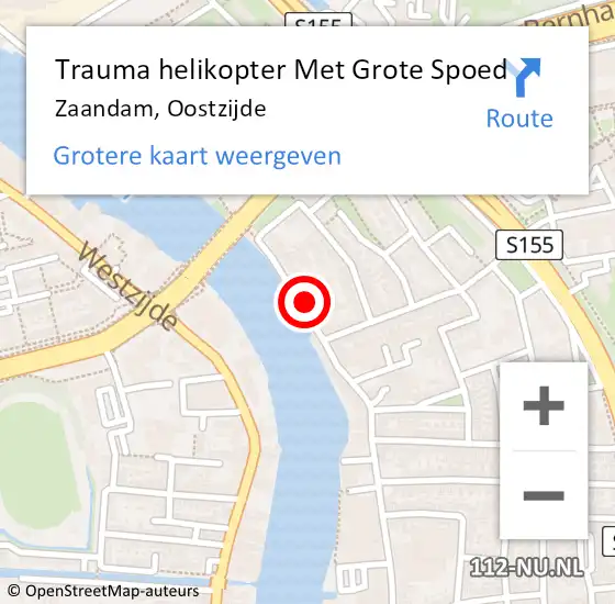 Locatie op kaart van de 112 melding: Trauma helikopter Met Grote Spoed Naar Zaandam, Oostzijde op 28 juni 2024 18:56