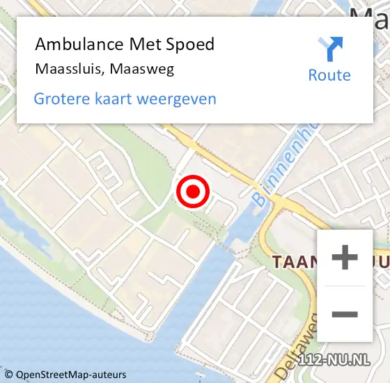 Locatie op kaart van de 112 melding: Ambulance Met Spoed Naar Maassluis, Maasweg op 28 juni 2024 18:58