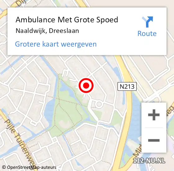 Locatie op kaart van de 112 melding: Ambulance Met Grote Spoed Naar Naaldwijk, Dreeslaan op 28 juni 2024 19:19