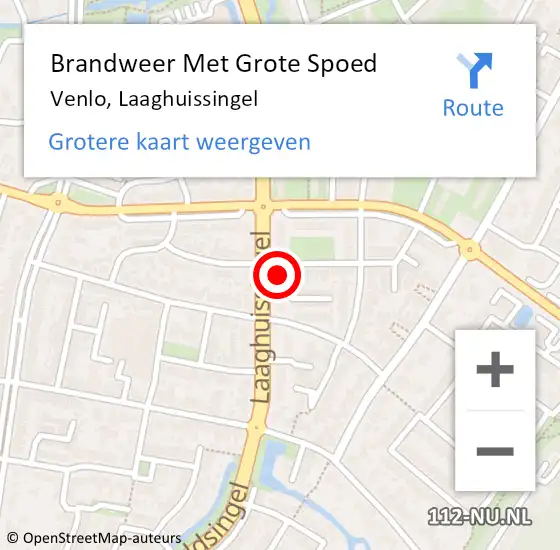 Locatie op kaart van de 112 melding: Brandweer Met Grote Spoed Naar Venlo, Laaghuissingel op 28 juni 2024 19:21