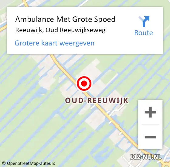 Locatie op kaart van de 112 melding: Ambulance Met Grote Spoed Naar Reeuwijk, Oud Reeuwijkseweg op 28 juni 2024 19:33