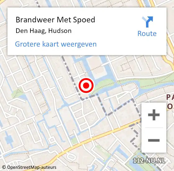 Locatie op kaart van de 112 melding: Brandweer Met Spoed Naar Den Haag, Hudson op 28 juni 2024 20:11