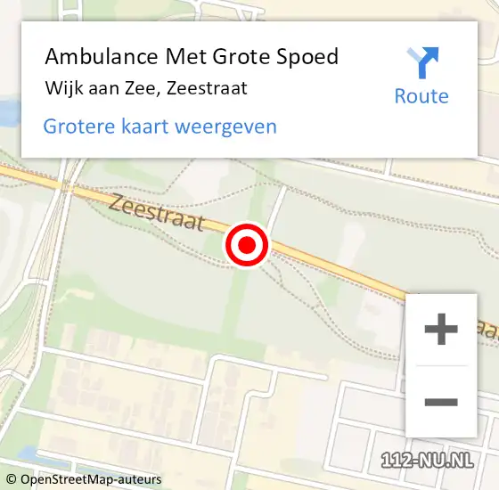 Locatie op kaart van de 112 melding: Ambulance Met Grote Spoed Naar Wijk aan Zee, Zeestraat op 28 juni 2024 20:28