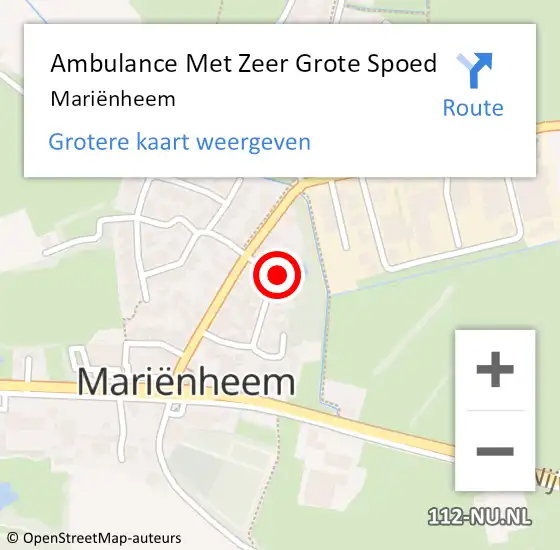 Locatie op kaart van de 112 melding: Ambulance Met Zeer Grote Spoed Naar Mariënheem op 28 juni 2024 20:37