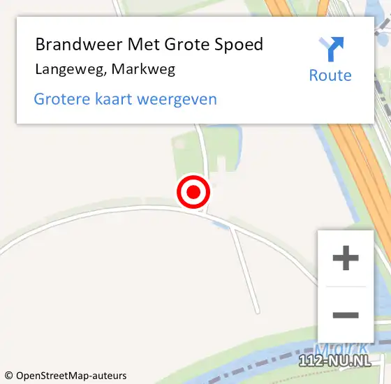 Locatie op kaart van de 112 melding: Brandweer Met Grote Spoed Naar Langeweg, Markweg op 28 juni 2024 20:38