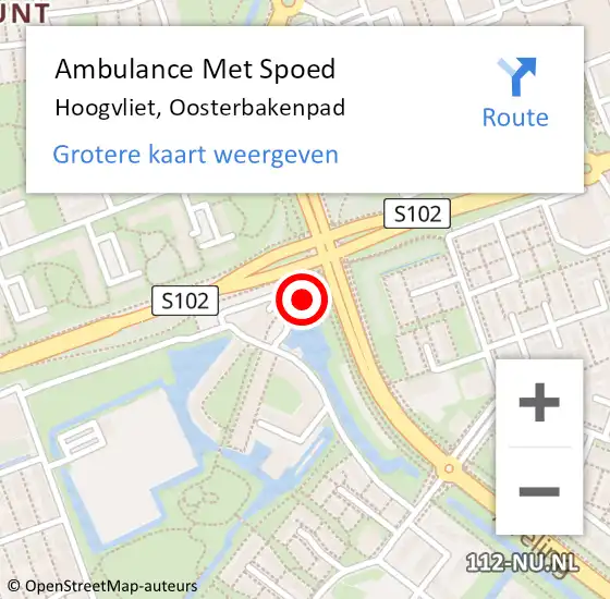 Locatie op kaart van de 112 melding: Ambulance Met Spoed Naar Hoogvliet, Oosterbakenpad op 28 juni 2024 20:39