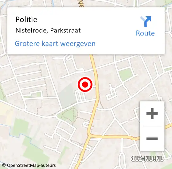 Locatie op kaart van de 112 melding: Politie Nistelrode, Parkstraat op 28 juni 2024 20:40