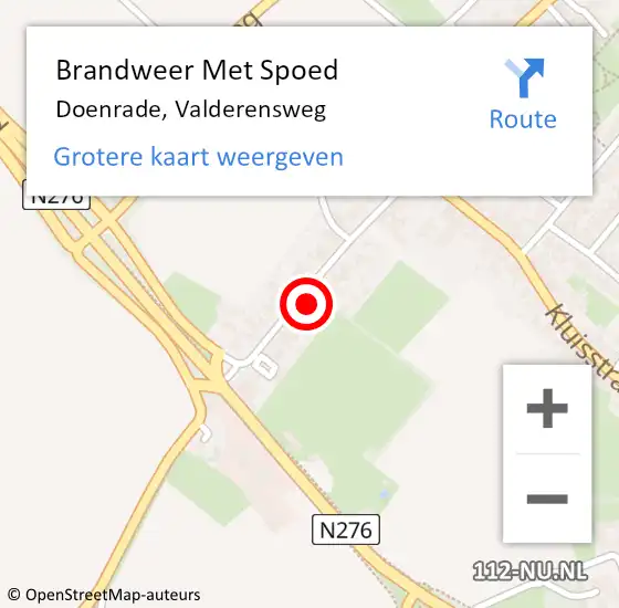 Locatie op kaart van de 112 melding: Brandweer Met Spoed Naar Doenrade, Valderensweg op 28 juni 2024 20:46