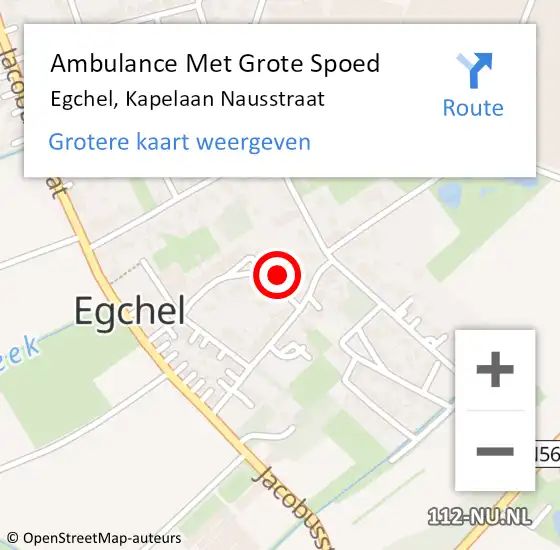 Locatie op kaart van de 112 melding: Ambulance Met Grote Spoed Naar Egchel, Kapelaan Nausstraat op 11 oktober 2014 05:07