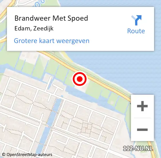 Locatie op kaart van de 112 melding: Brandweer Met Spoed Naar Edam, Zeedijk op 28 juni 2024 21:43