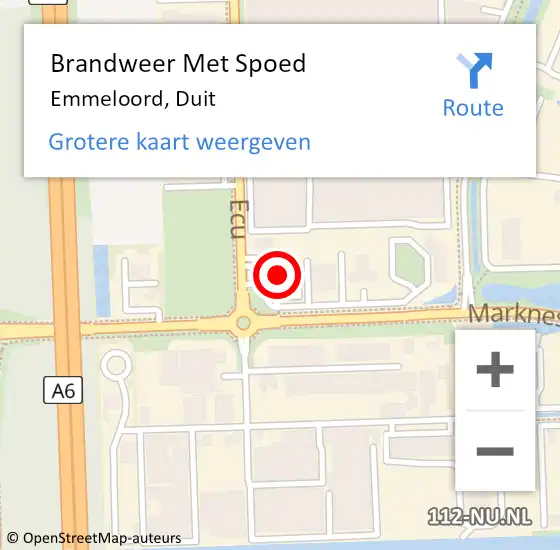 Locatie op kaart van de 112 melding: Brandweer Met Spoed Naar Emmeloord, Duit op 28 juni 2024 22:06