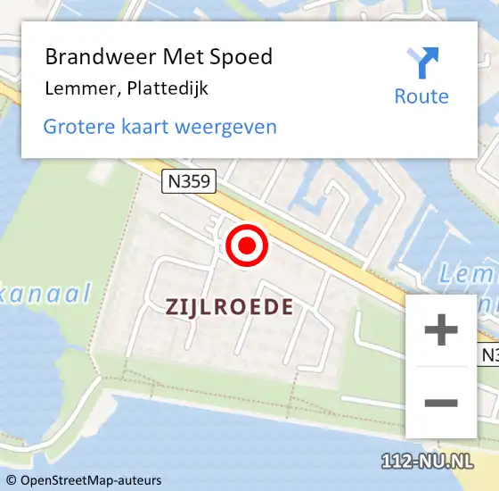 Locatie op kaart van de 112 melding: Brandweer Met Spoed Naar Lemmer, Plattedijk op 28 juni 2024 22:17