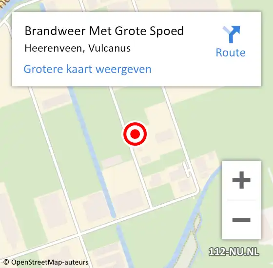 Locatie op kaart van de 112 melding: Brandweer Met Grote Spoed Naar Heerenveen, Vulcanus op 29 juni 2024 00:21