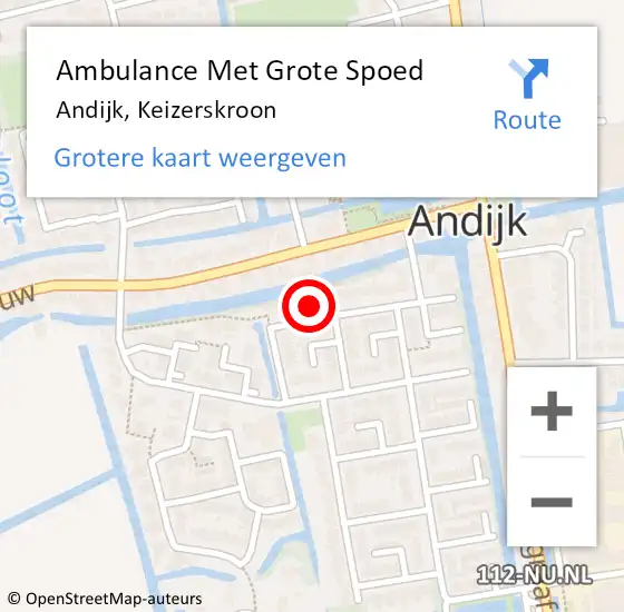 Locatie op kaart van de 112 melding: Ambulance Met Grote Spoed Naar Andijk, Keizerskroon op 29 juni 2024 00:22