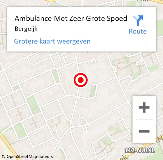 Locatie op kaart van de 112 melding: Ambulance Met Zeer Grote Spoed Naar Bergeijk op 29 juni 2024 00:59