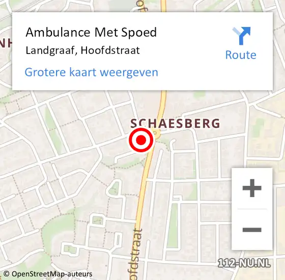 Locatie op kaart van de 112 melding: Ambulance Met Spoed Naar Landgraaf, Hoofdstraat op 11 oktober 2014 06:16